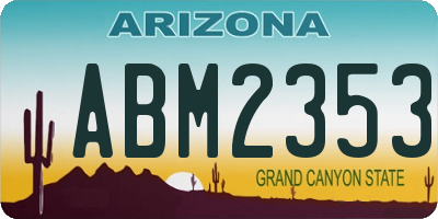 AZ license plate ABM2353