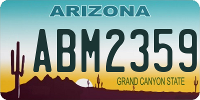 AZ license plate ABM2359