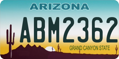 AZ license plate ABM2362