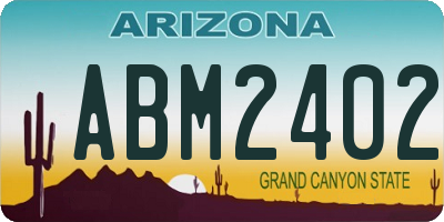 AZ license plate ABM2402