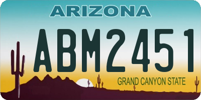 AZ license plate ABM2451
