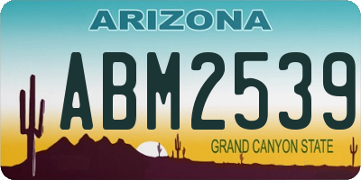 AZ license plate ABM2539