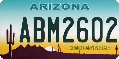 AZ license plate ABM2602
