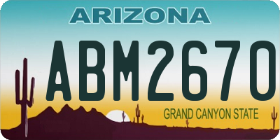 AZ license plate ABM2670