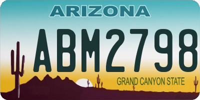 AZ license plate ABM2798