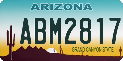 AZ license plate ABM2817