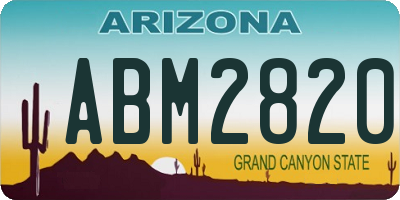 AZ license plate ABM2820
