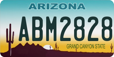 AZ license plate ABM2828