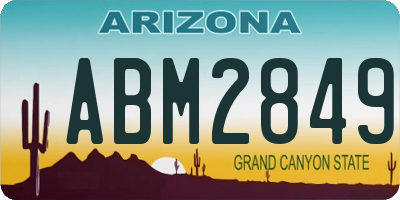 AZ license plate ABM2849