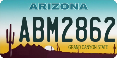 AZ license plate ABM2862