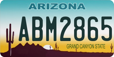 AZ license plate ABM2865