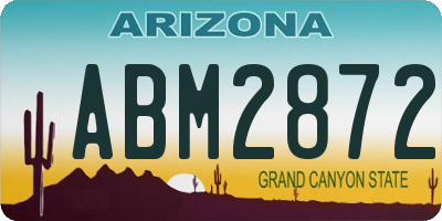 AZ license plate ABM2872
