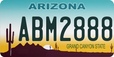 AZ license plate ABM2888