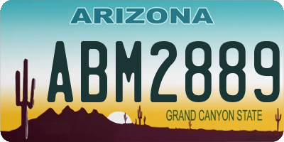 AZ license plate ABM2889