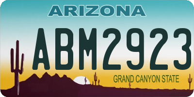 AZ license plate ABM2923