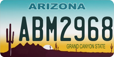 AZ license plate ABM2968