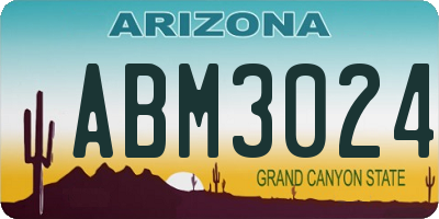 AZ license plate ABM3024