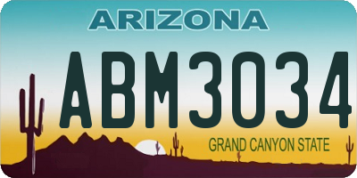 AZ license plate ABM3034