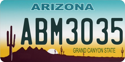 AZ license plate ABM3035