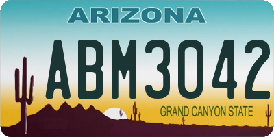 AZ license plate ABM3042