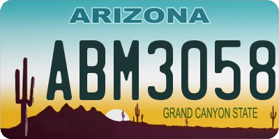 AZ license plate ABM3058