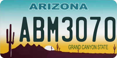 AZ license plate ABM3070