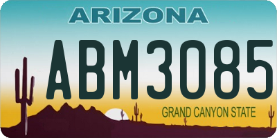 AZ license plate ABM3085