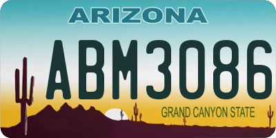 AZ license plate ABM3086