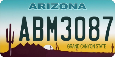 AZ license plate ABM3087