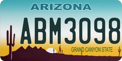 AZ license plate ABM3098