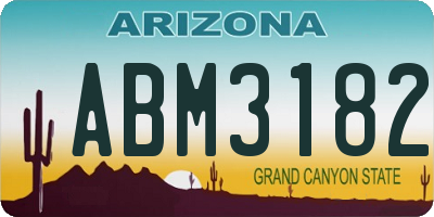 AZ license plate ABM3182