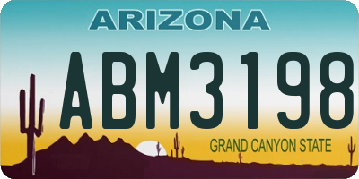 AZ license plate ABM3198