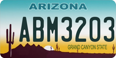 AZ license plate ABM3203