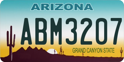 AZ license plate ABM3207