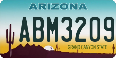 AZ license plate ABM3209