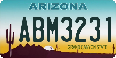 AZ license plate ABM3231