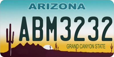 AZ license plate ABM3232