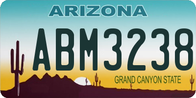 AZ license plate ABM3238
