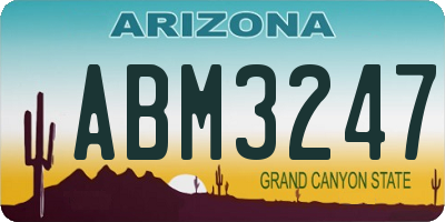 AZ license plate ABM3247
