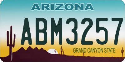 AZ license plate ABM3257