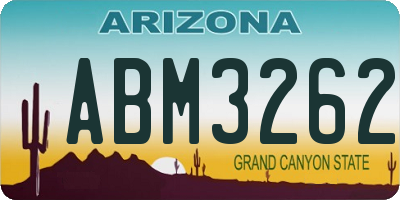 AZ license plate ABM3262