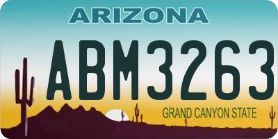 AZ license plate ABM3263