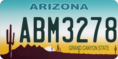 AZ license plate ABM3278