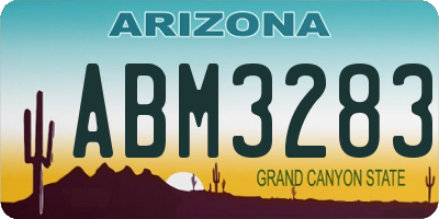 AZ license plate ABM3283