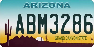AZ license plate ABM3286