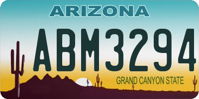 AZ license plate ABM3294