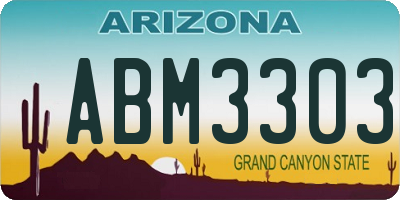 AZ license plate ABM3303