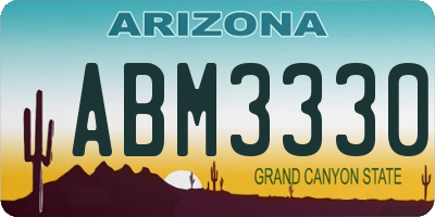 AZ license plate ABM3330
