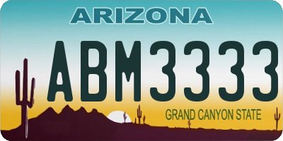 AZ license plate ABM3333