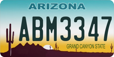 AZ license plate ABM3347